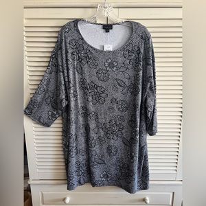 NWT J. Jill Women's Black & White Top 3X